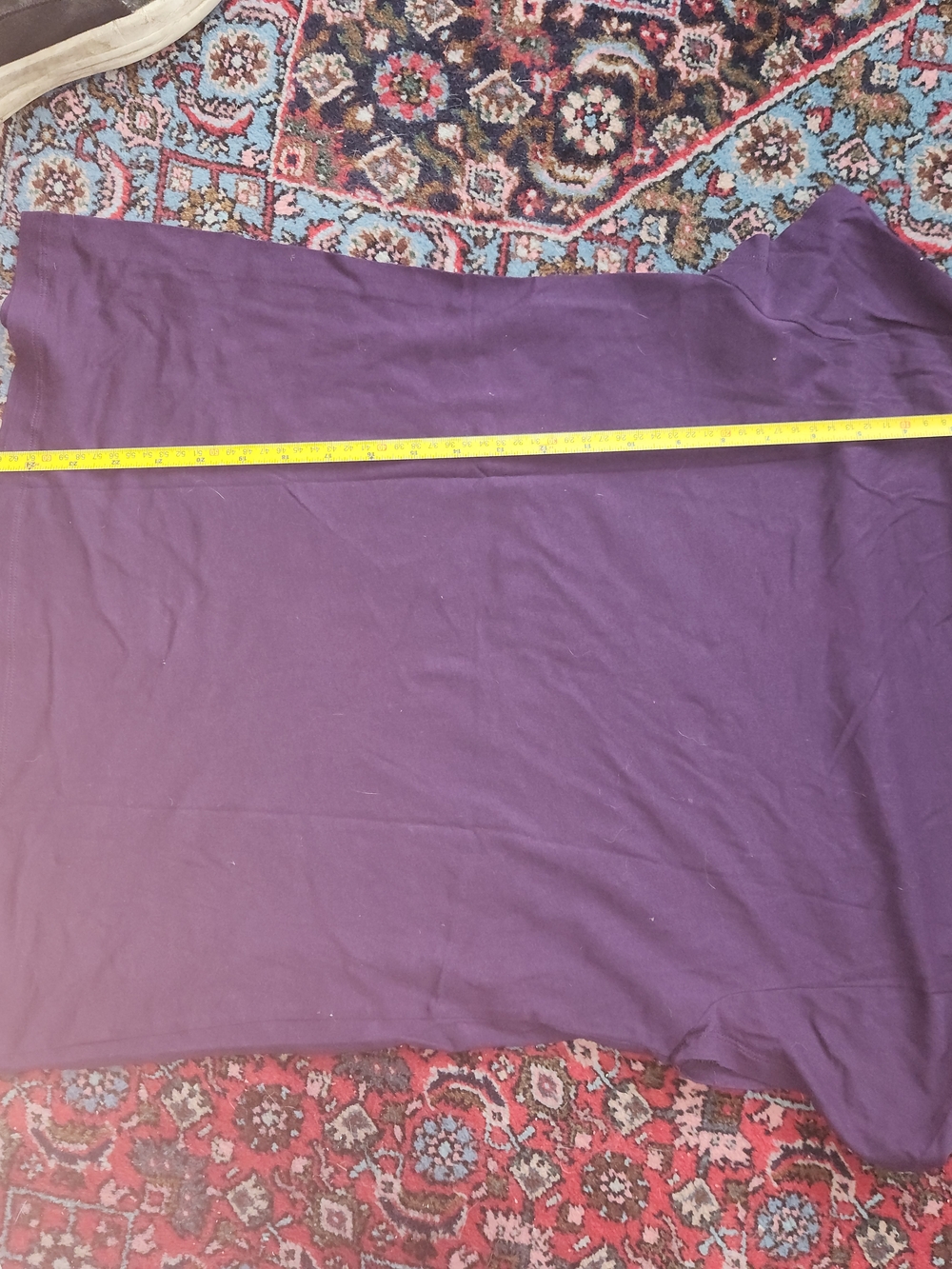 LOFT Purple Short Sleeve Top with Embellished Scoop Neck - Picture 4 of 5